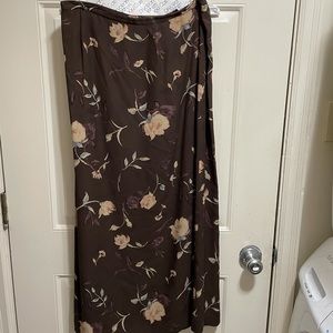 Long Floral 100% Silk skirt